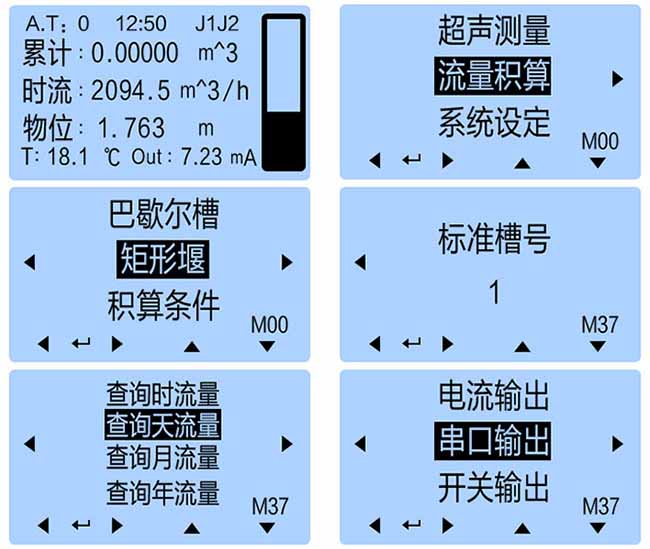 水庫(kù)超聲波流量計(jì)儀表顯示圖