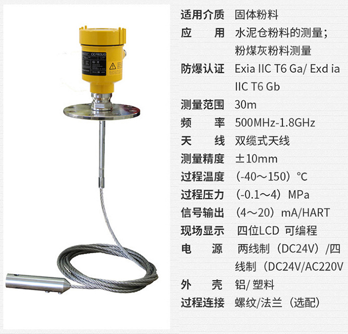 雷達液位變送器RD712技術(shù)參數(shù)表圖