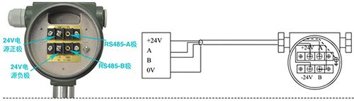 壓縮空氣專(zhuān)用流量計(jì)RS485通訊信號(hào)輸出接線(xiàn)圖