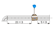 插入式壓縮空氣流量計(jì)直管段安裝要求示意圖三