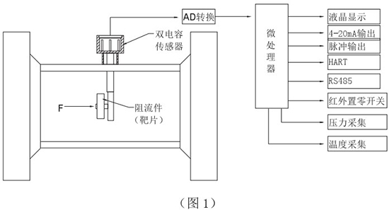 插入式靶式流量計工作原理圖